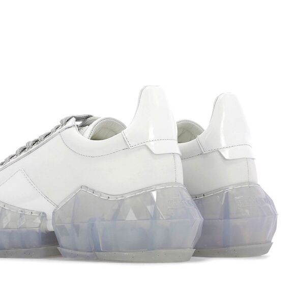 Jimmy Choo Womens Size EU 36 US 6 Trainers Diamond White Tan Leather Sneakers - Picture 2 of 12